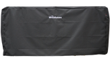 Woodhaven Full Firewood Rack Cover with zipper closure protecting stacked firewood outdoors