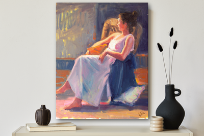 Waiting by the Window Artist Enhanced Canvas Print by John Beard Collection - product image 2 for Resin Society