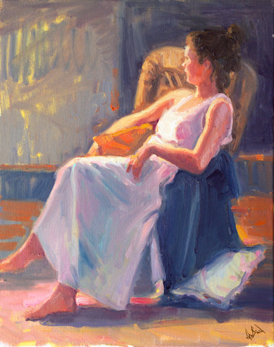 Waiting by the Window Artist Enhanced Canvas Print by John Beard Collection - main product image for Resin Society