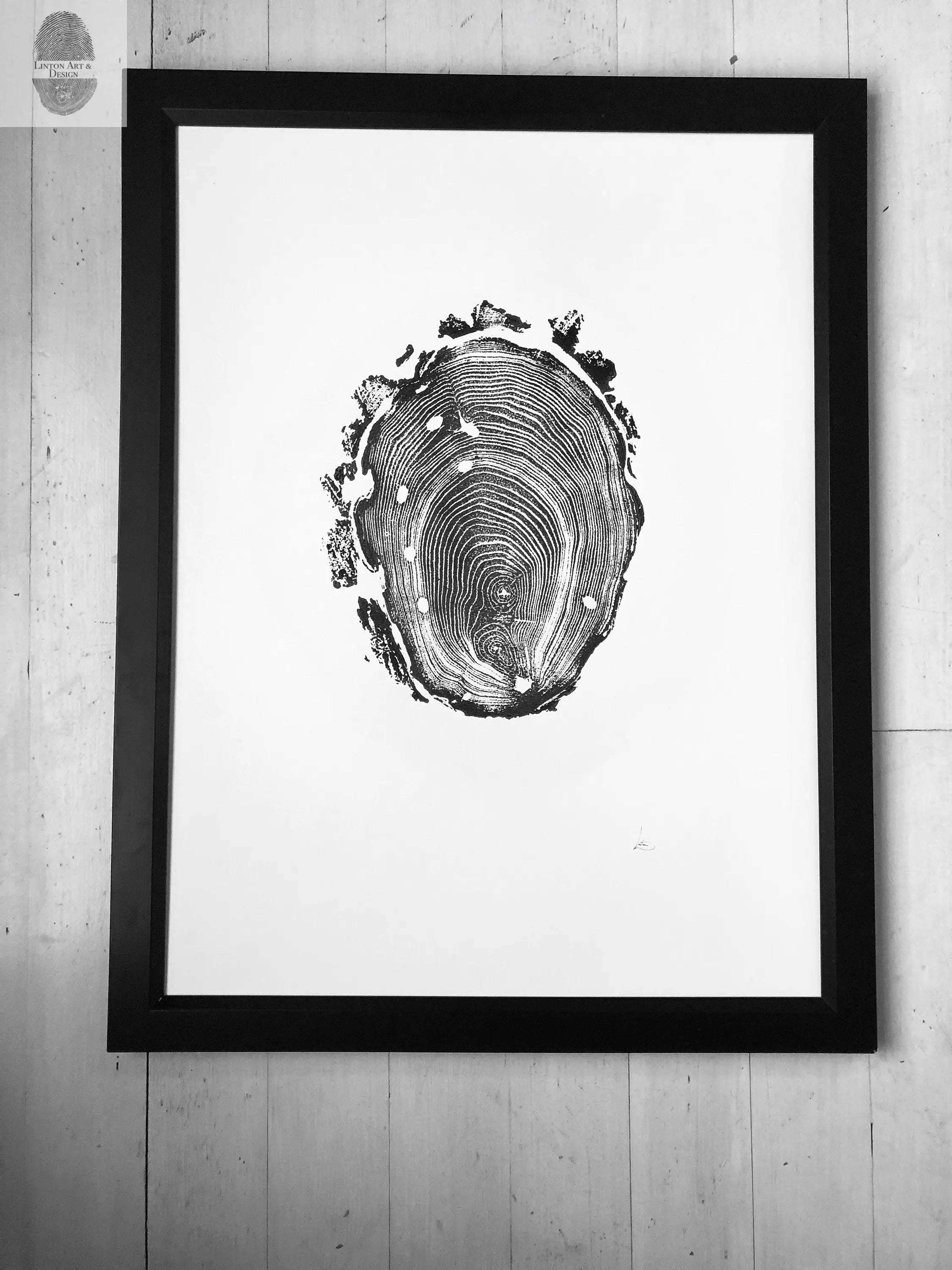 Walden Pond Print, Massachusetts Tree Ring Print - 18x24 print - Signed Original