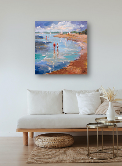 Walking in Lowtide Artist Canvas Enhanced Print by John Beard Collection - product image 3 for Resin Society