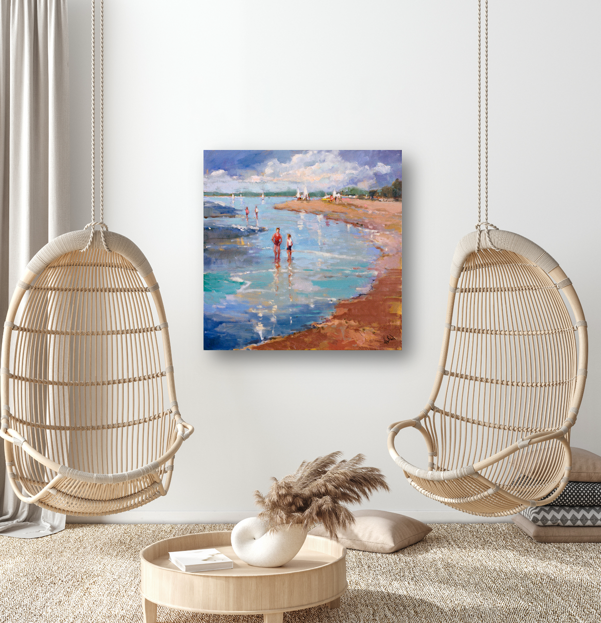 Walking in Lowtide Artist Canvas Enhanced Print by John Beard Collection - product image 2 for Resin Society