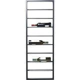 Wall Wine Shelf Bistro 120cm mounted vertically with wine bottles and glasses