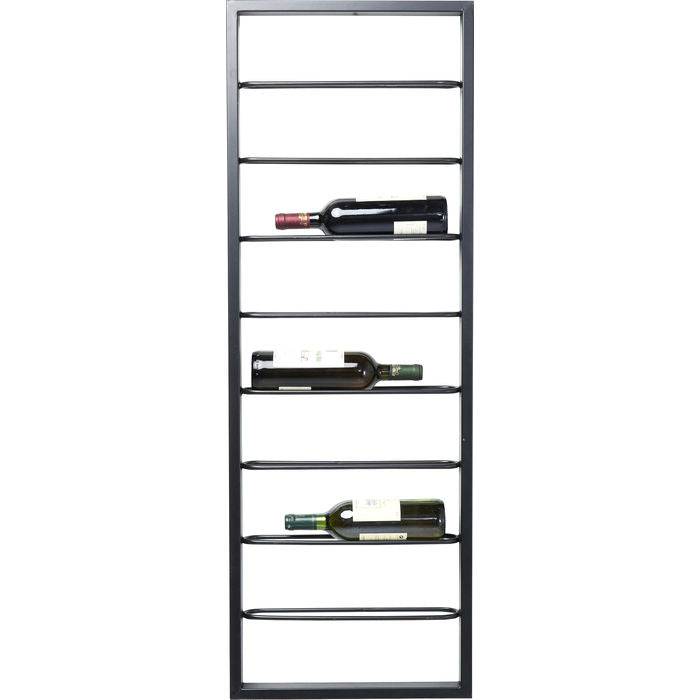 Wall Wine Shelf Bistro 120cm mounted with wine bottles and glasses
