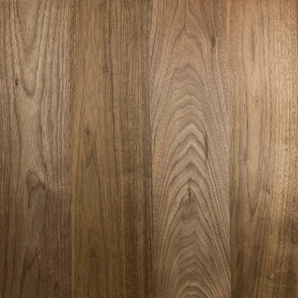 Close up view of walnut hardwood slab showing the grain of the wood