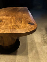 Solid Walnut Wood Edge Glued Dining Table With Wooden Tulip Legs by Gizz - product image 4 for Resin Society