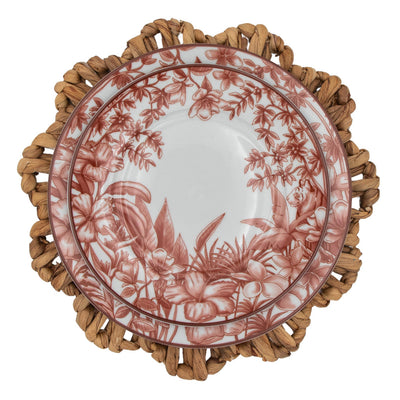 Scalloped Natural Rattan Charger - Set of 4
