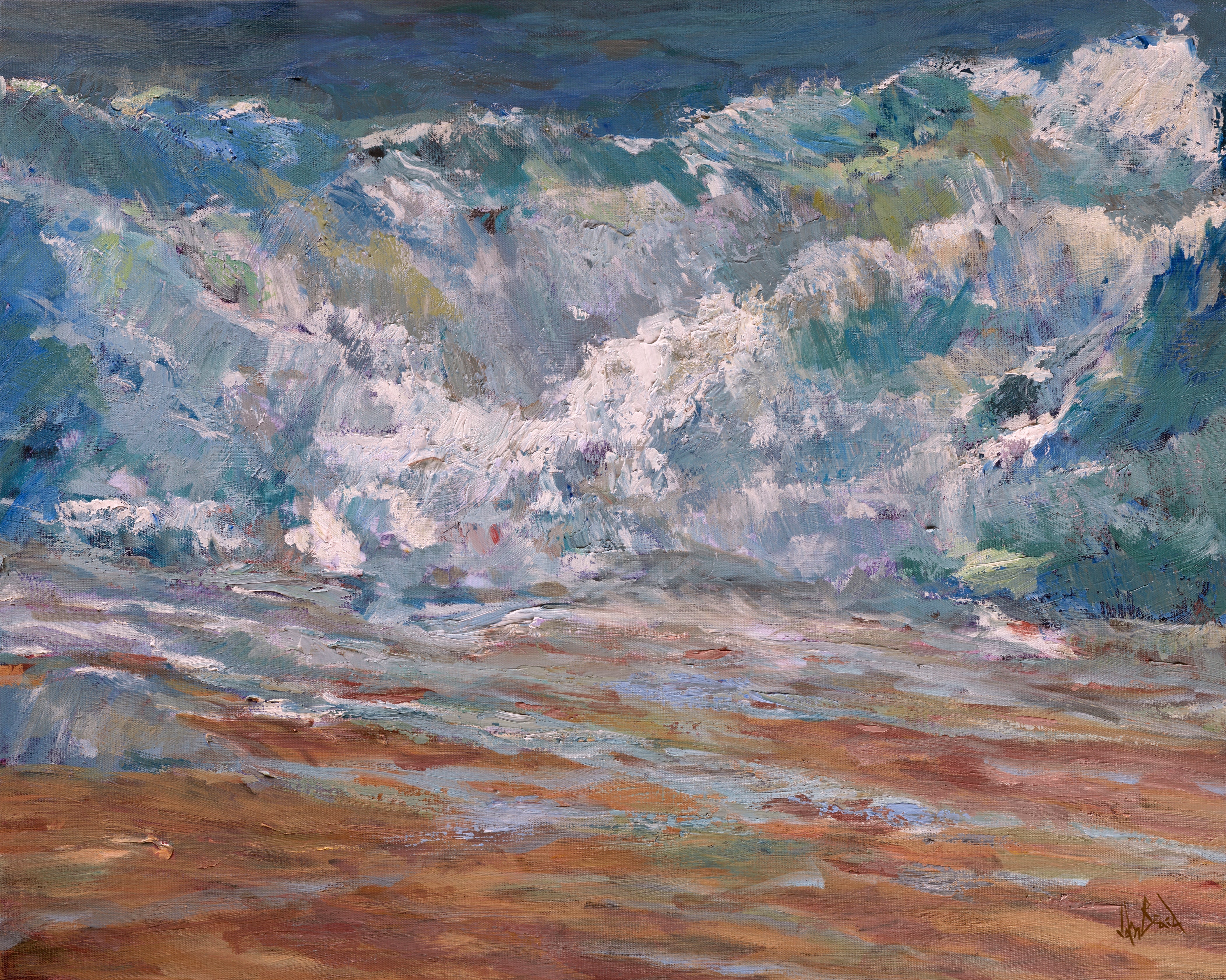 Waves Artist Enhanced Canvas Print by John Beard Collection - main product image for Resin Society