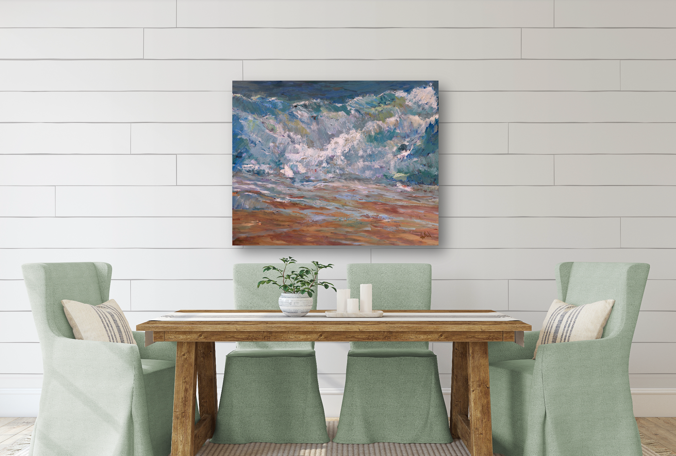 Waves Artist Enhanced Canvas Print by John Beard Collection - product image 2 for Resin Society