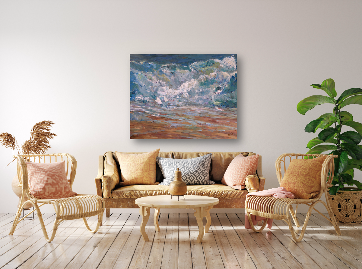 Waves Artist Enhanced Canvas Print by John Beard Collection - product image 3 for Resin Society