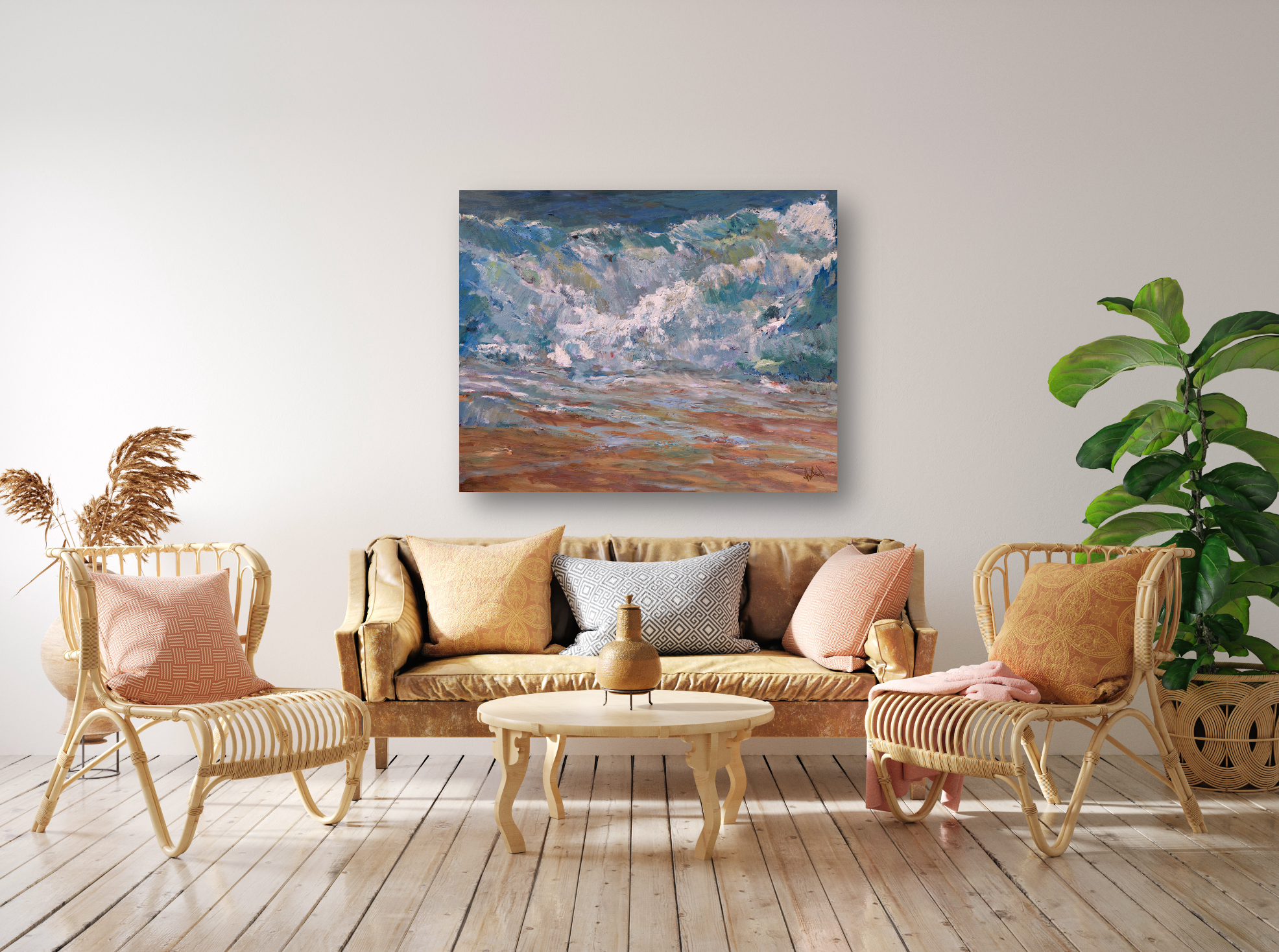 Waves Artist Enhanced Canvas Print by John Beard Collection - product image 3 for Resin Society