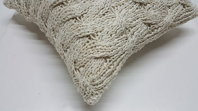 Wavy Golden Cotton Pillow by Homelosophy