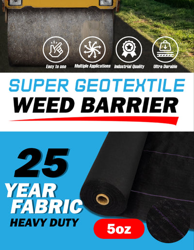 Pro Grade 5oz heavy duty weed barrier landscape fabric with planting lines