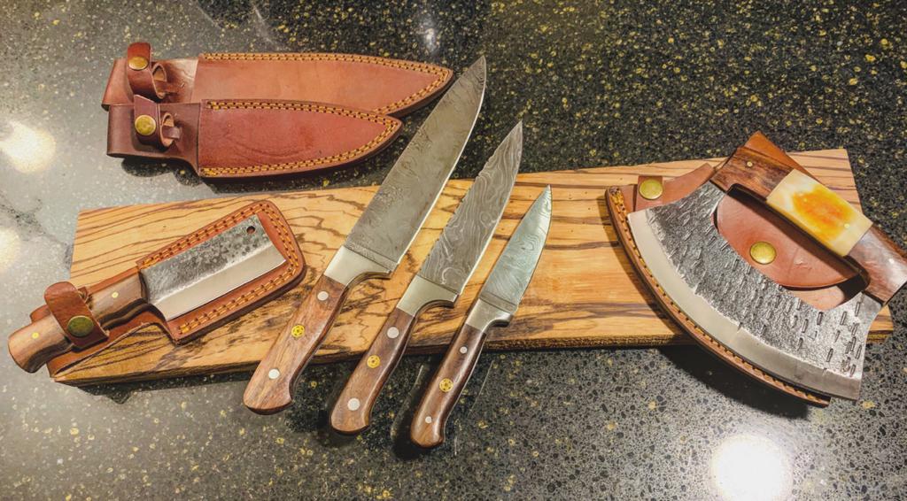 Custom Chef's Knife Set by Titan (Kitchen Set / Walnut) by Titan International K - main product image for Resin Society