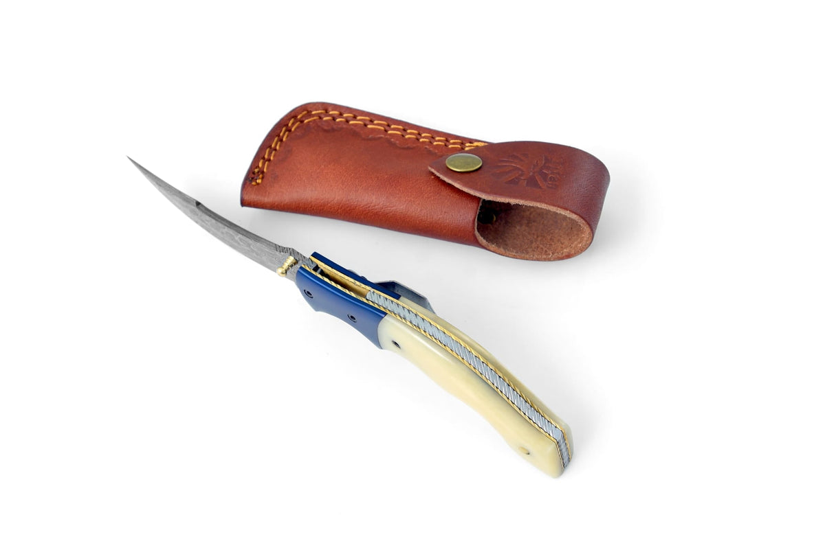 AzureGlide Clip Point Series Damascus Steel TF-048 detail image - Resin Society