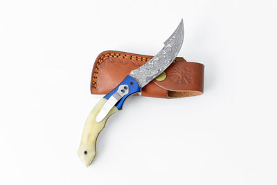 AzureGlide Clip Point Series Damascus Steel TF-048 detail image - Resin Society
