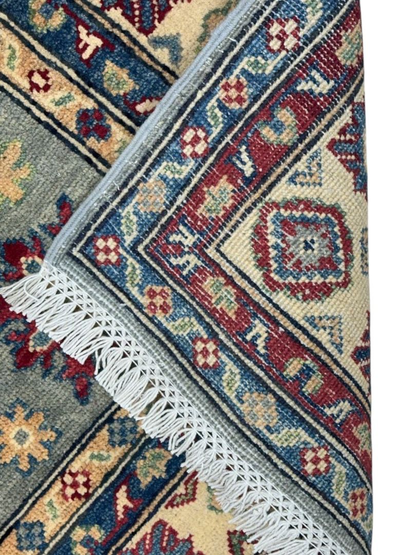 Hand-Knotted Afghani Kazak Wool Rug – 4’ x 6’