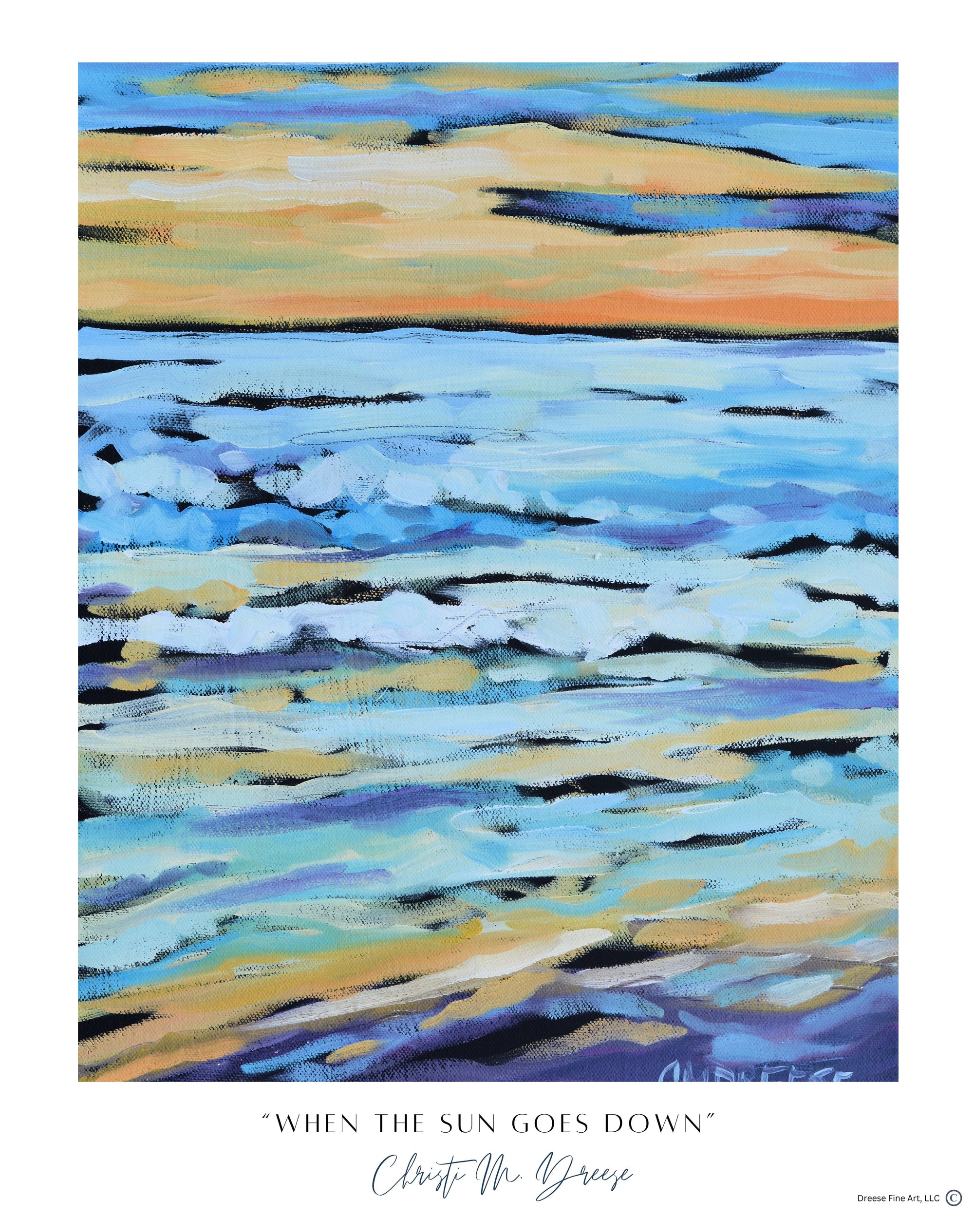 When the Sun Goes Down Print on Paper, Wood Panel Wall Art Home Decor Art Prints Sunset Art Print Pastel Sunset Lake