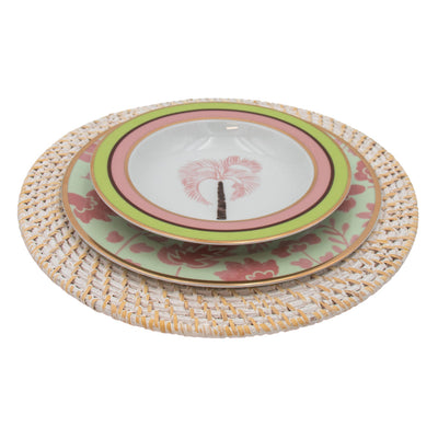 White Rattan Charger - Set of 4