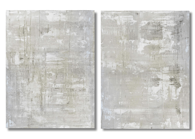 Gray on White Set of two 24x30's, White Float Frame by John Beard Collection - main product image for Resin Society