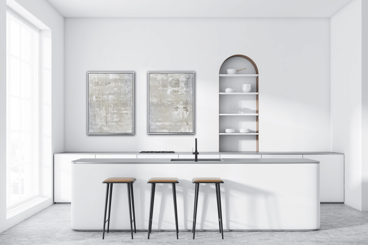 Gray on White Set of two 24x30's, White Float Frame by John Beard Collection - product image 3 for Resin Society