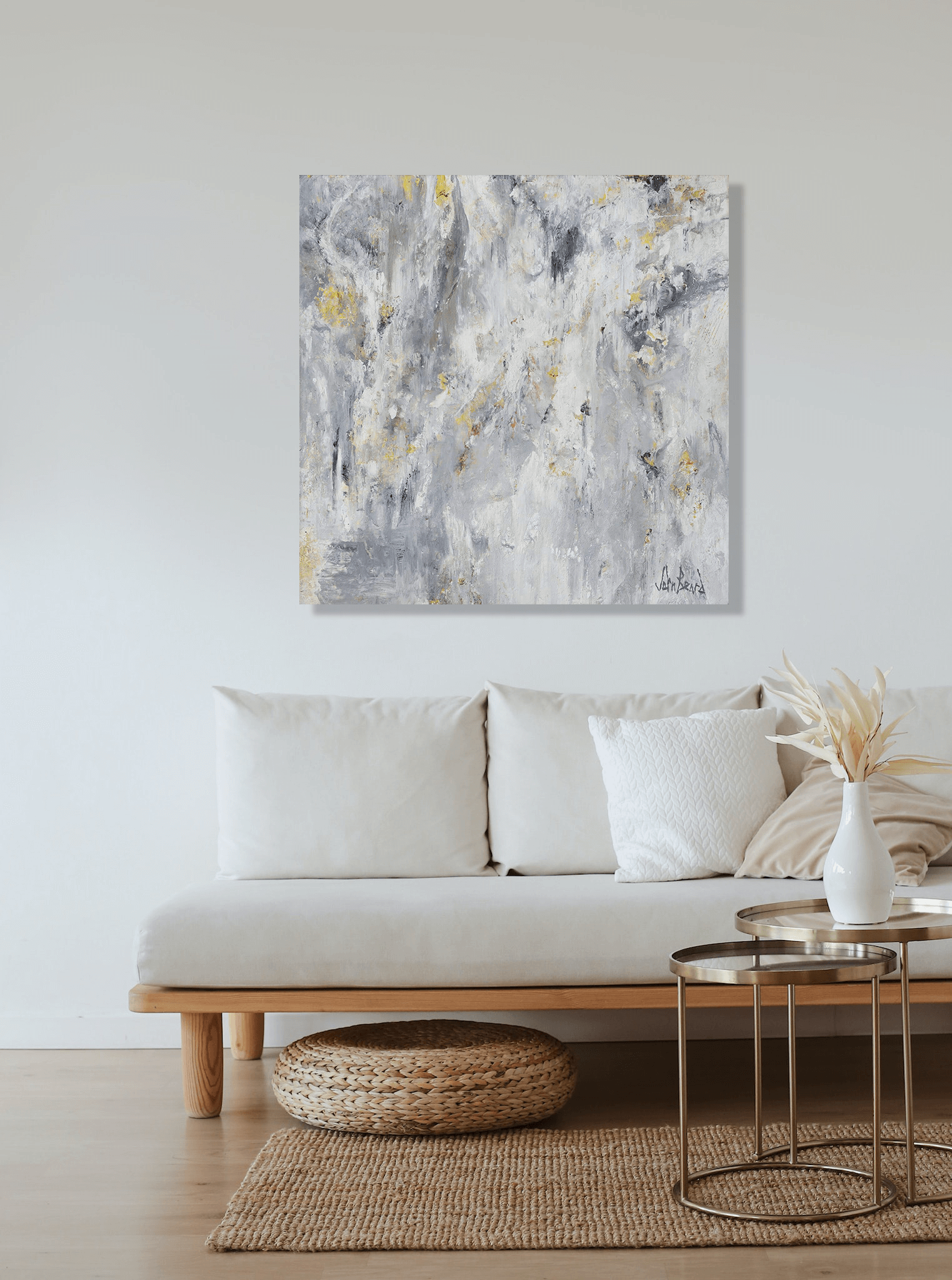 White Platinum Artist Enhanced Canvas Print by John Beard Collection - product image 3 for Resin Society