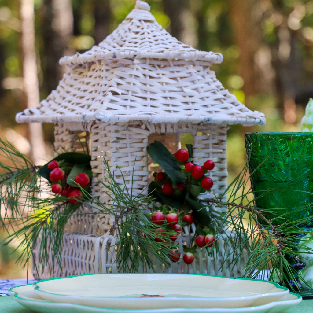 12 Large White Rattan Pagoda Lanterns - Handmade by Ro'Table - product image 2 for Resin Society