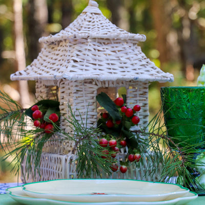 12 Large White Rattan Pagoda Lanterns - Handmade by Ro'Table - product image 2 for Resin Society