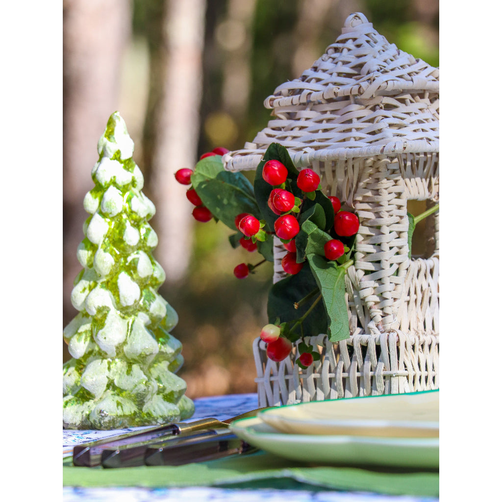 White Rattan Pagoda Lantern Set - 1 Large & 1 Small by Ro'Table - product image 6 for Resin Society