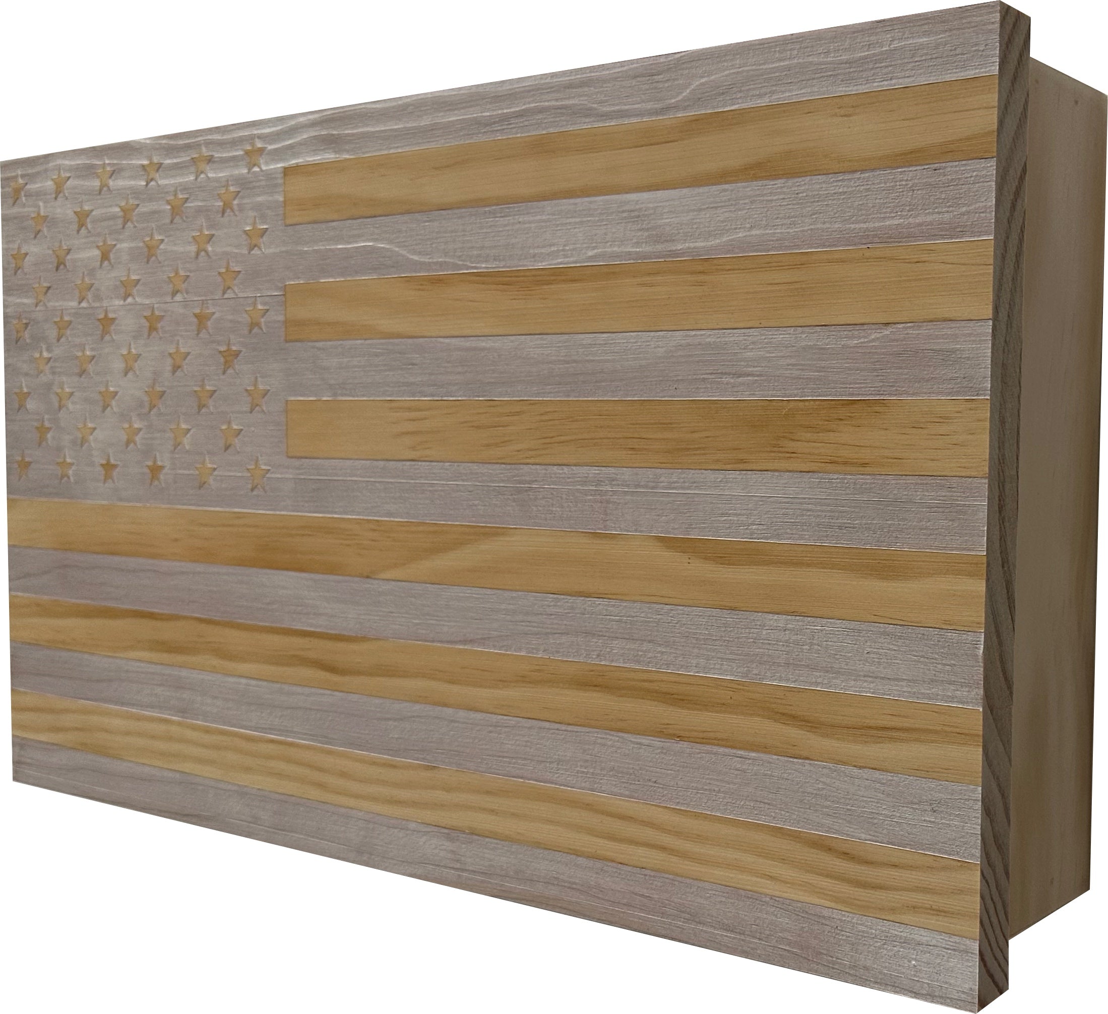 American Flag Decorative & Secure Wall-Mounted Gun Cabinet (Whitewashed) by Bellewood Designs - product image 9 for Resin Society