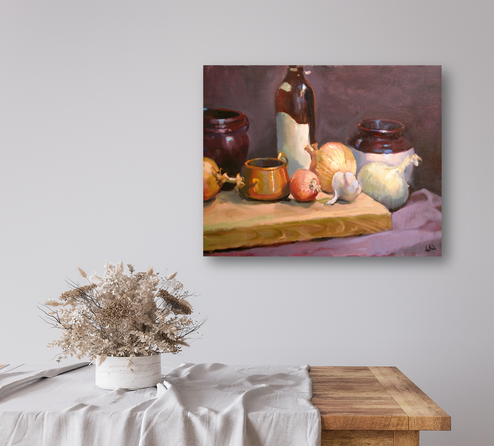 Wine Bottle Artist Enhanced Canvas Print by John Beard Collection - product image 2 for Resin Society