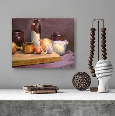 Wine Bottle Artist Enhanced Canvas Print by John Beard Collection - product image 3 for Resin Society