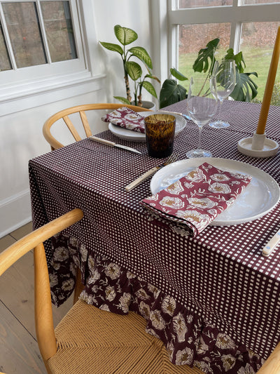 Ruffled Gingham Tablecloth by Sarah Spiegel - product image 3 for Resin Society