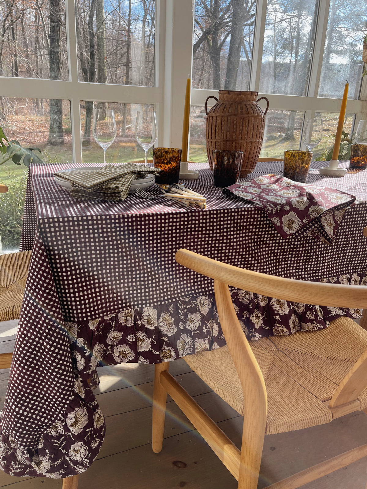 Ruffled Gingham Tablecloth by Sarah Spiegel - main product image for Resin Society
