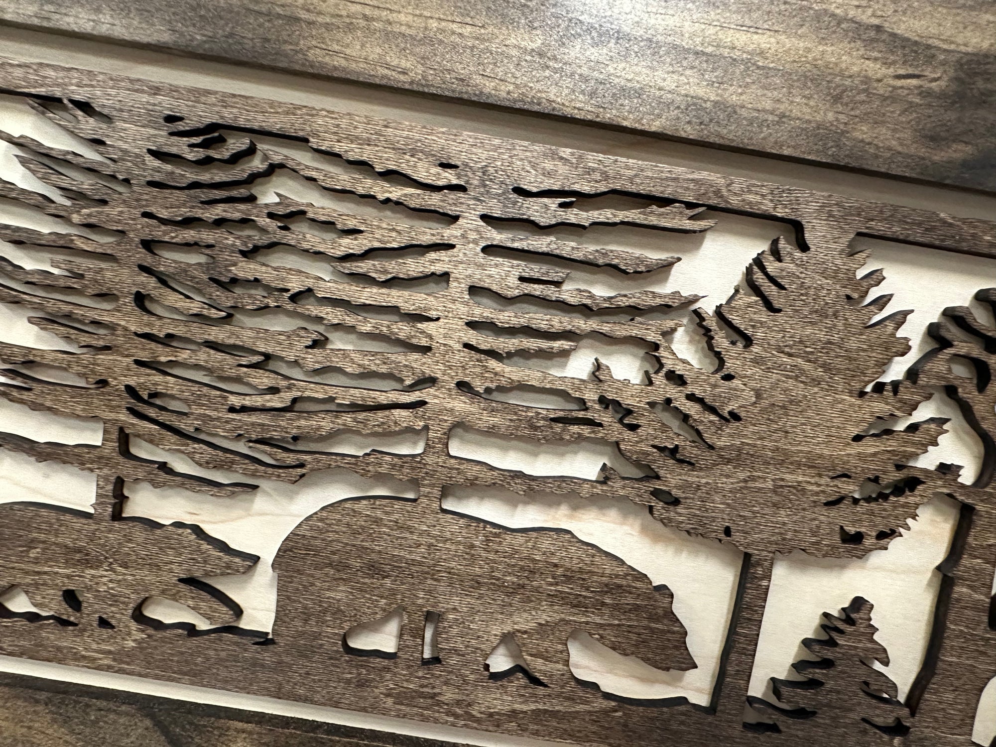 Bear in Woods Hidden Gun Storage Safe Concealment Shelf Concealed by Bellewood Designs - product image 9 for Resin Society