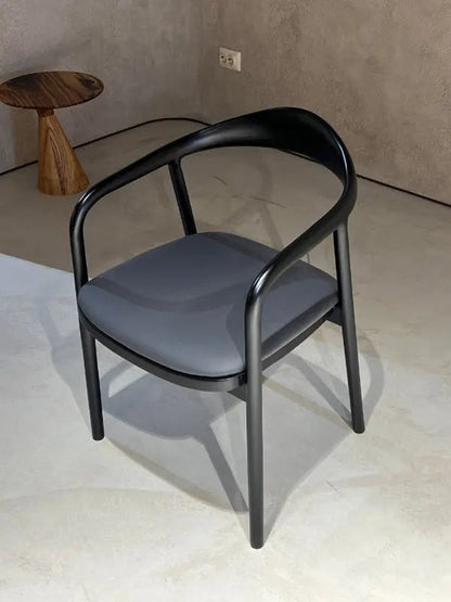 Luxury solid wood chair made of walnut with natural finish