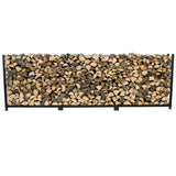 Woodhaven 12 ft Firewood Rack holding stacked firewood outdoors