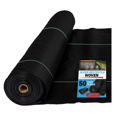 Commercial grade woven geotextile fabric roll for driveway and road stabilization