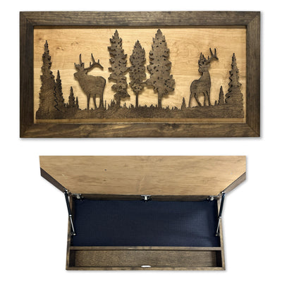 Elk Hunting Gun Concealment Furniture by Bellewood Designs - main product image for Resin Society