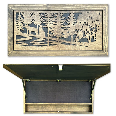 Wolf Wall Art Gun Concealment Furniture by Bellewood Designs - main product image for Resin Society