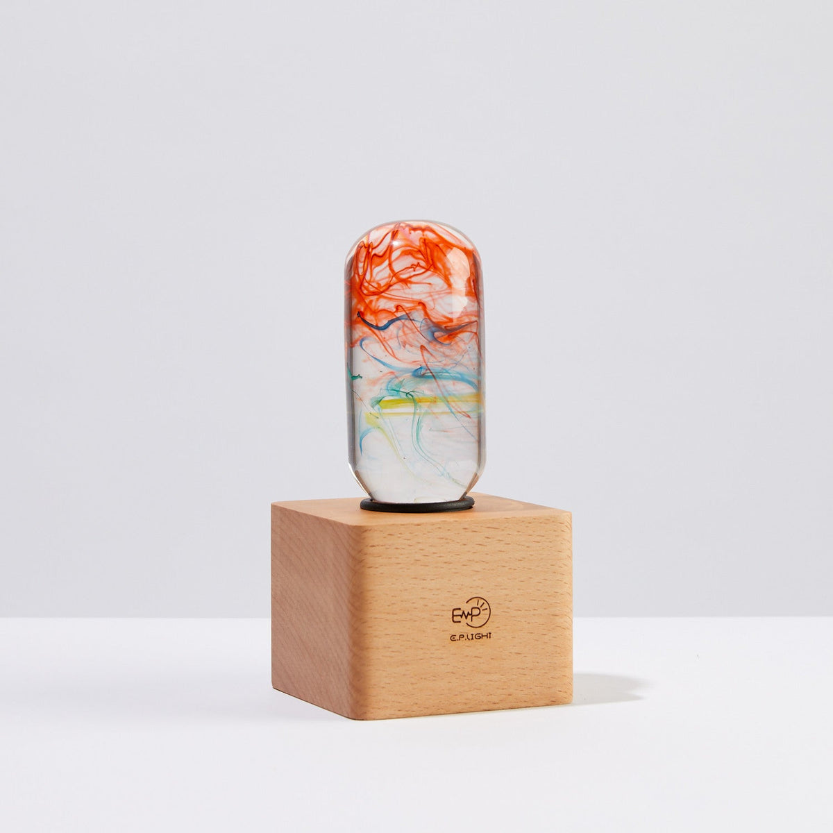 EP Light Youth Resin Table Lamp with wooden base and LED bulb