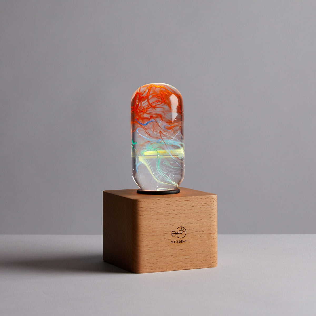 EP Light Youth Resin Table Lamp with wooden base and LED bulb