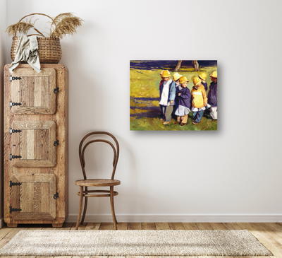 Yellow Rain Hats Artist Enhanced Canvas Print by John Beard Collection - product image 4 for Resin Society