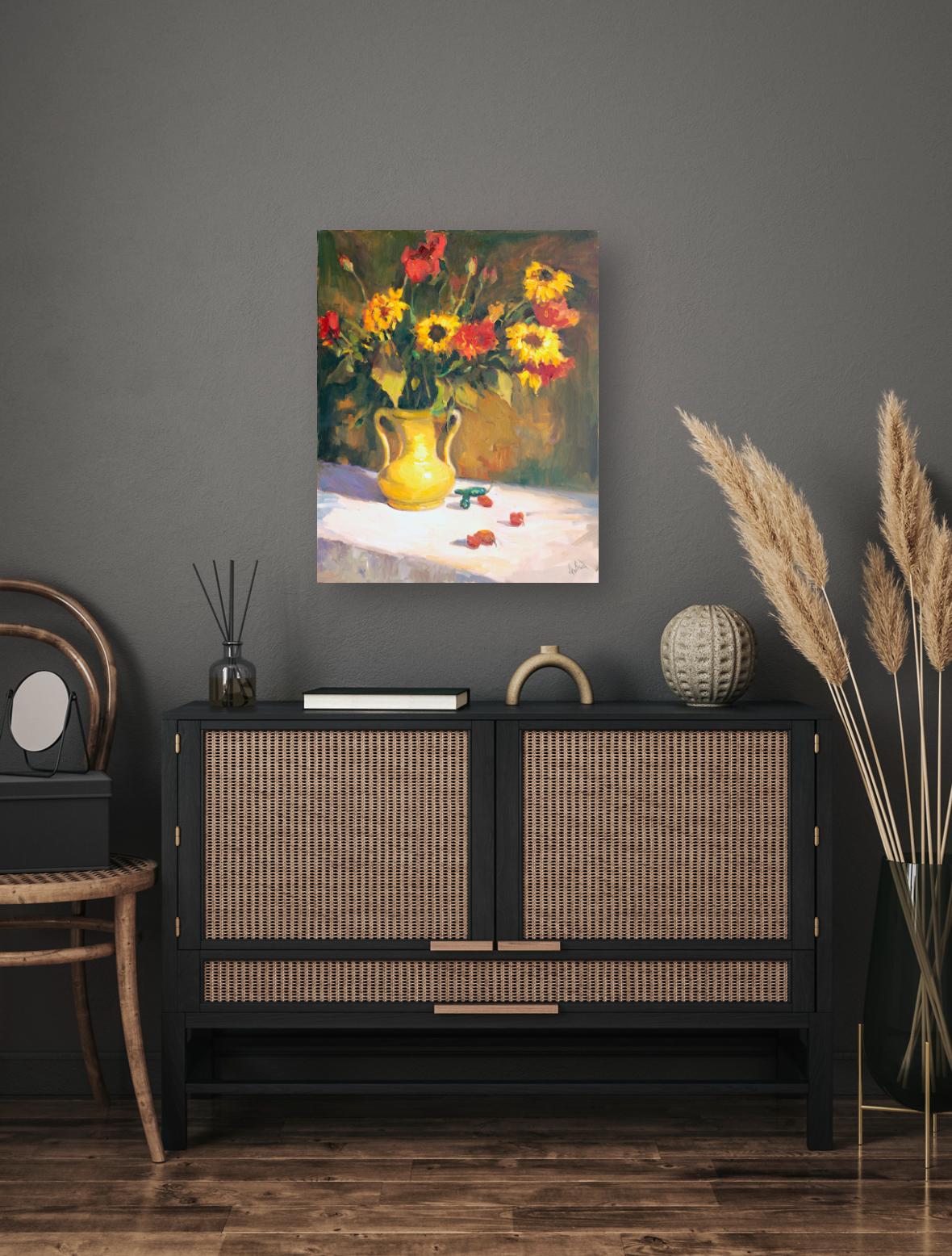Yellow Vase Artist Enhanced Canvas Print by John Beard Collection - product image 3 for Resin Society