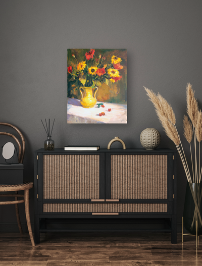 Yellow Vase Artist Enhanced Canvas Print by John Beard Collection - product image 3 for Resin Society