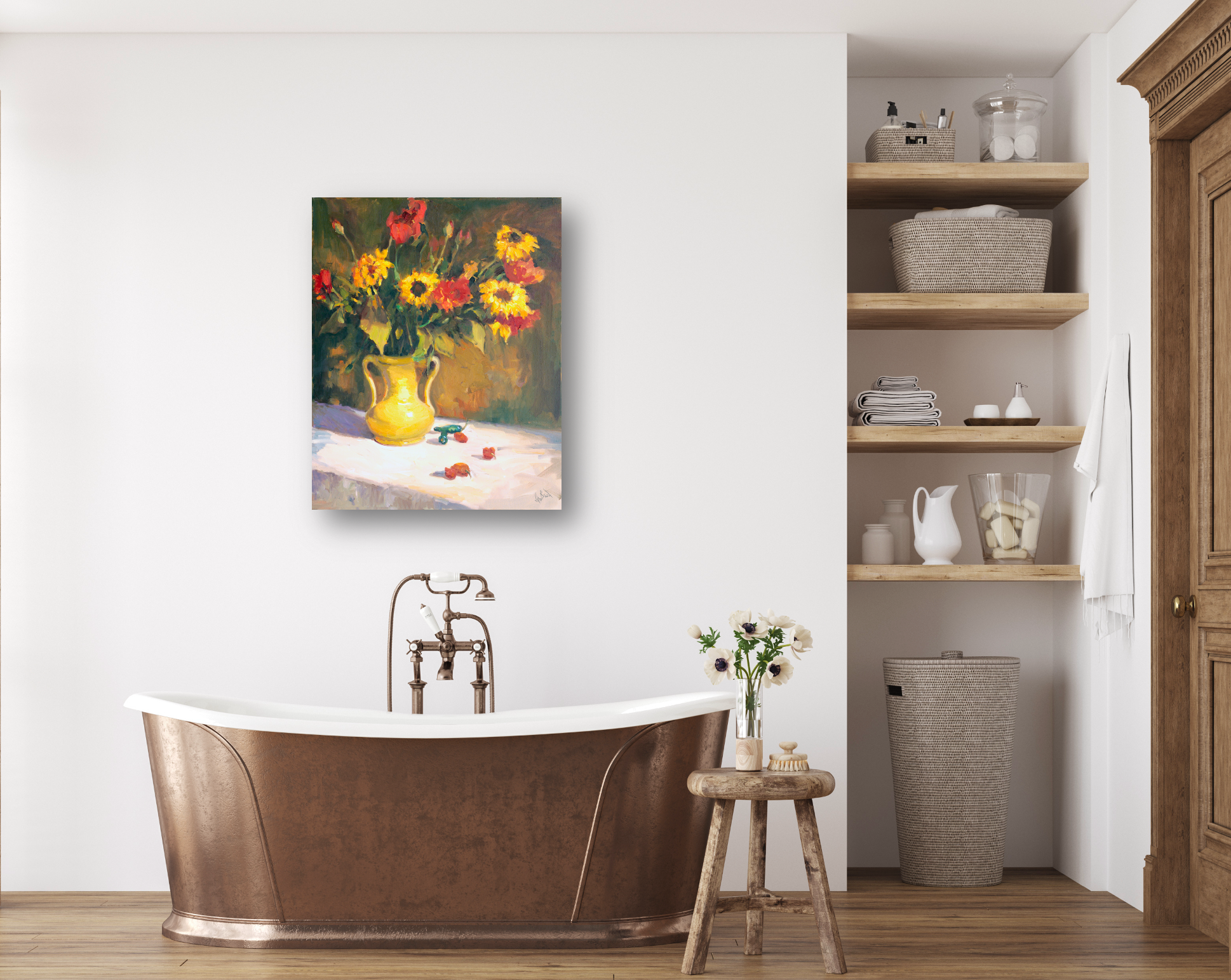 Yellow Vase Artist Enhanced Canvas Print by John Beard Collection - product image 4 for Resin Society