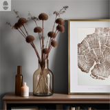Yellowstone Tree Ring Print in brown ink, 11x14 inches, hand pressed woodblock, signed original
