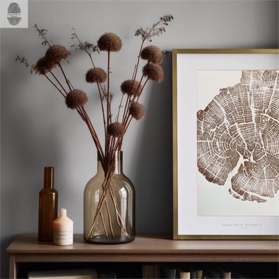 Yellowstone Tree Ring Print in brown ink, 11x14 inches, hand pressed woodblock, signed original