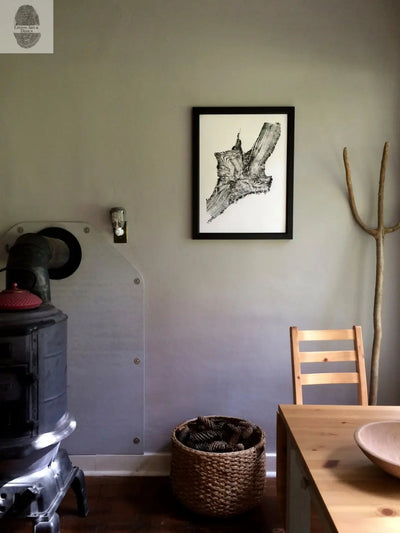 Yellowstone, Woodcut Print, Lumber, National Park Art, Wood Burning Art, Live Edge, Modern Botanical, Forestry, Signed Original