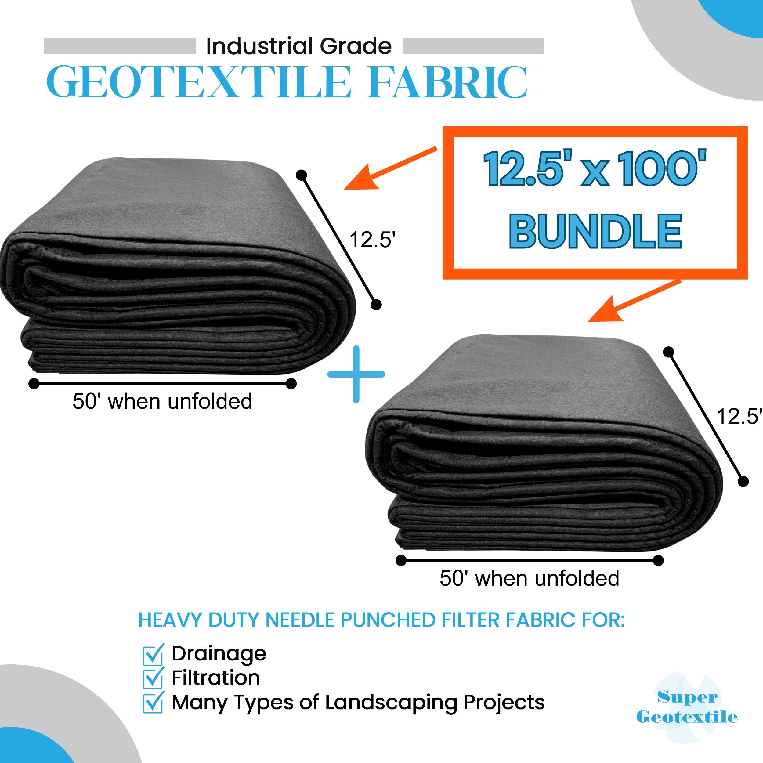 8 oz Non-Woven Needle Punched Geotextile Fabric roll